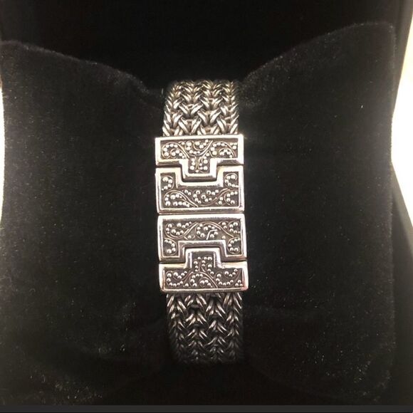 LOIS HILL Sterling Silver Pink Scroll Filigree Thai Flat Weave Bracelet Watch - Picture 13 of 16